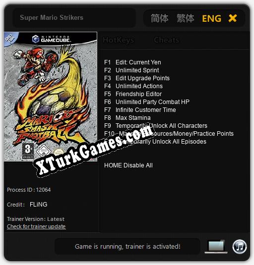 Super Mario Strikers: Cheats, Trainer +11 [FLiNG]