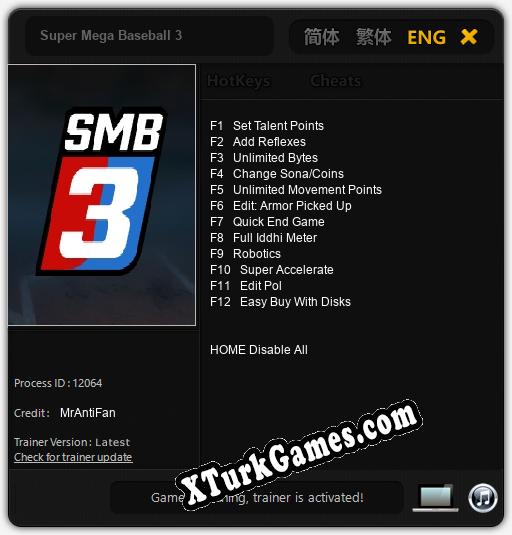 Super Mega Baseball 3: Cheats, Trainer +12 [MrAntiFan]