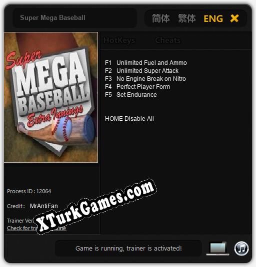 Super Mega Baseball: Trainer’ı (V1.0.65)