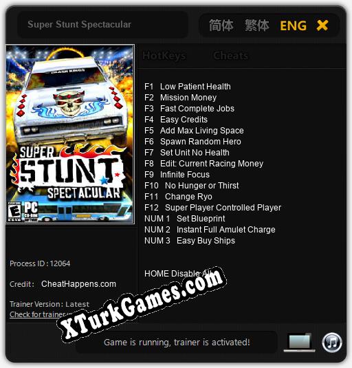 Super Stunt Spectacular: Cheats, Trainer +15 [CheatHappens.com]