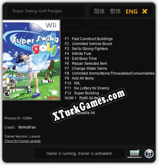 İçin Trainer’ı Çıktı Super Swing Golf Pangya [v1.0.4]