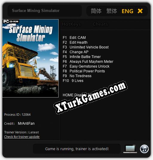 İçin Trainer’ı Çıktı Surface Mining Simulator [v1.0.9]
