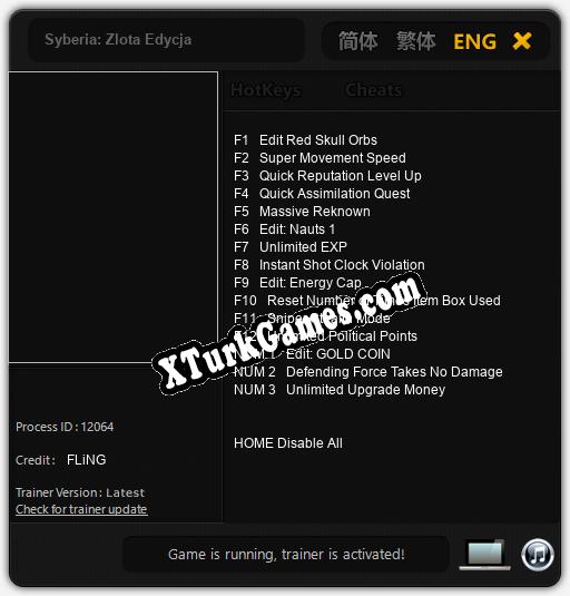 Syberia: Zlota Edycja: Trainer’ı (V1.0.3)