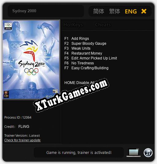 Sydney 2000: Trainer’ı (V1.0.38)
