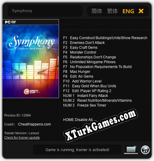 Symphony: Cheats, Trainer +15 [CheatHappens.com]