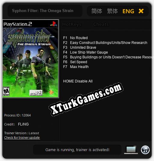 Syphon Filter: The Omega Strain: Trainer’ı (V1.0.9)