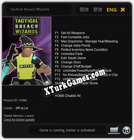 Tactical Breach Wizards: Trainer’ı (V1.0.17)