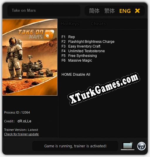 Take on Mars: Trainer’ı (V1.0.26)