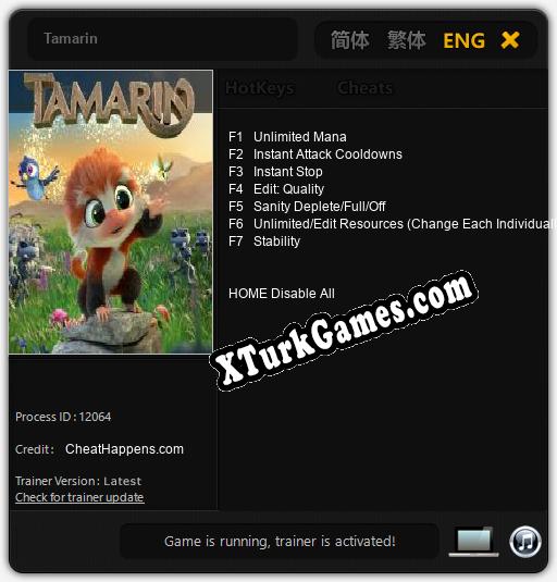 İçin Trainer’ı Çıktı Tamarin [v1.0.5]