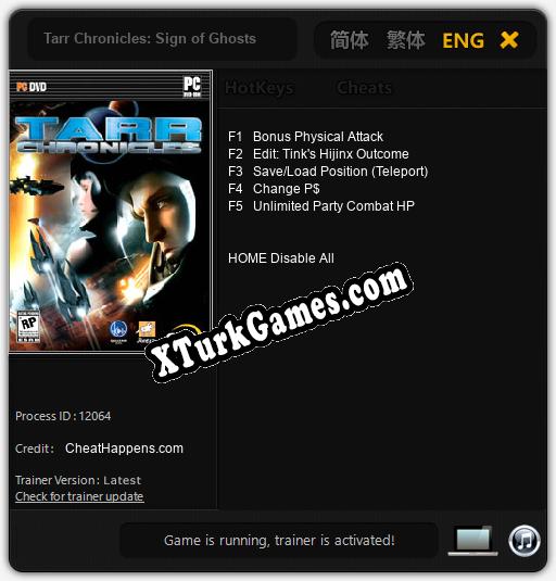 Tarr Chronicles: Sign of Ghosts: Trainer +5 [v1.5]