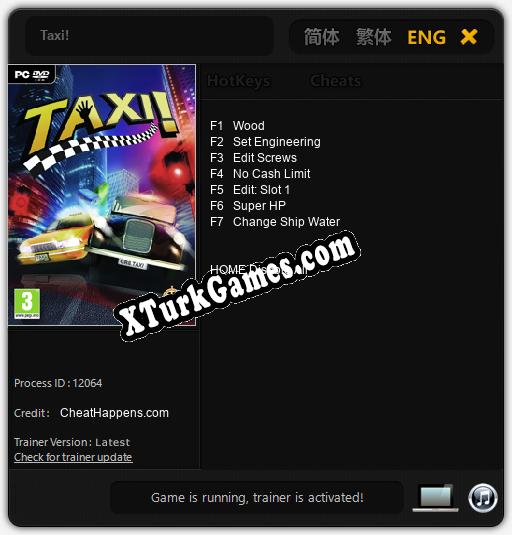 Taxi!: Cheats, Trainer +7 [CheatHappens.com]