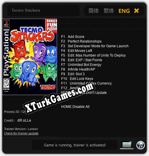 Tecmo Stackers: Trainer +13 [v1.8]