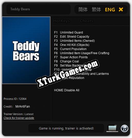İçin Trainer’ı Çıktı Teddy Bears [v1.0.5]