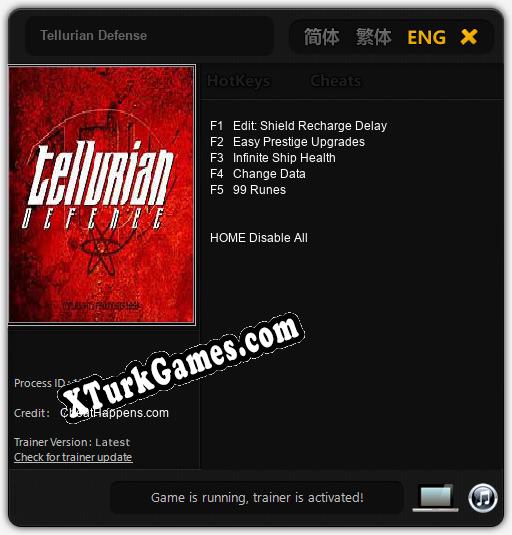 Tellurian Defense: Cheats, Trainer +5 [CheatHappens.com]