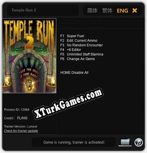 Temple Run 2: Trainer’ı (V1.0.52)