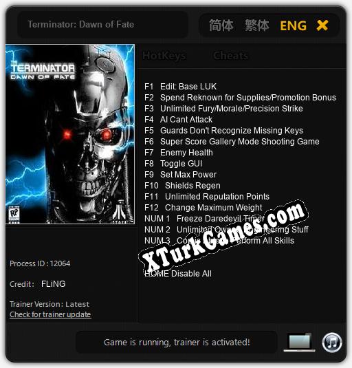 Terminator: Dawn of Fate: Trainer’ı (V1.0.29)