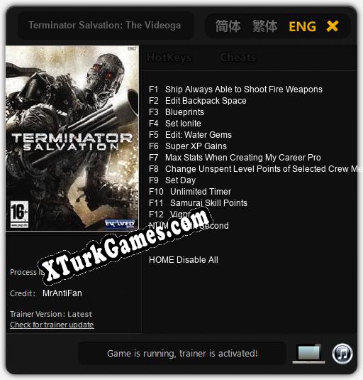 Terminator Salvation: The Videogame: Trainer +13 [v1.2]