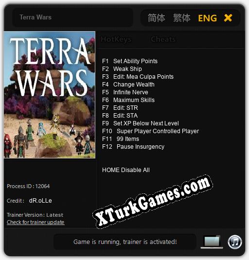 İçin Trainer’ı Çıktı Terra Wars [v1.0.5]