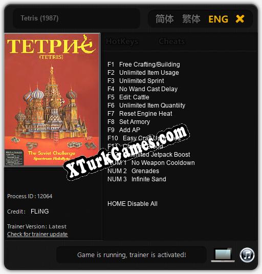 Tetris (1987): Cheats, Trainer +15 [FLiNG]