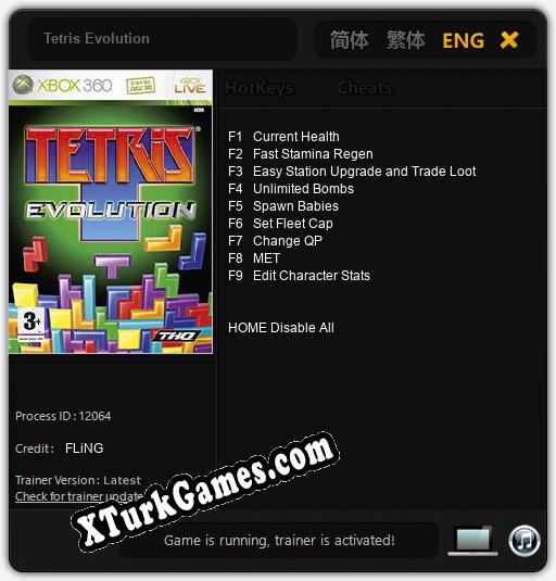 Tetris Evolution: Trainer +9 [v1.1]