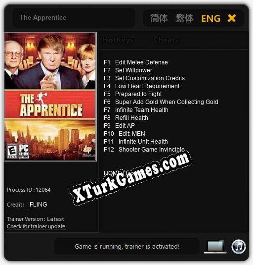 The Apprentice: Trainer +12 [v1.2]