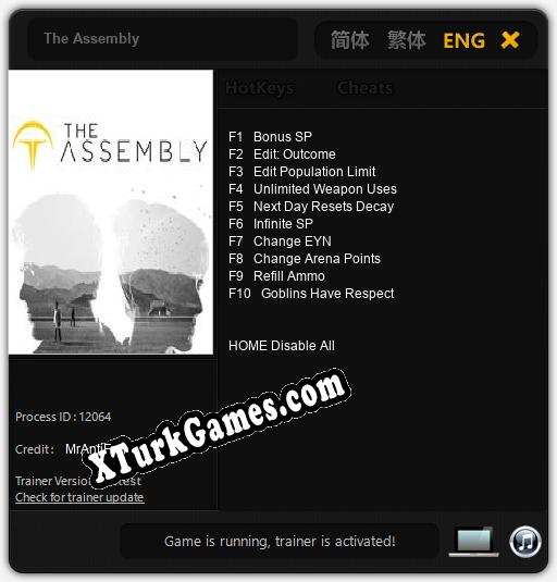 The Assembly: Cheats, Trainer +10 [MrAntiFan]