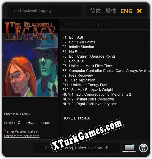 The Blackwell Legacy: Trainer +15 [v1.3]