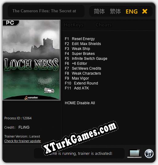 The Cameron Files: The Secret at Loch Ness: Trainer’ı (V1.0.51)