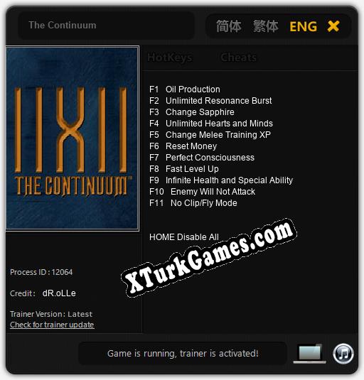 The Continuum: Trainer’ı (V1.0.88)