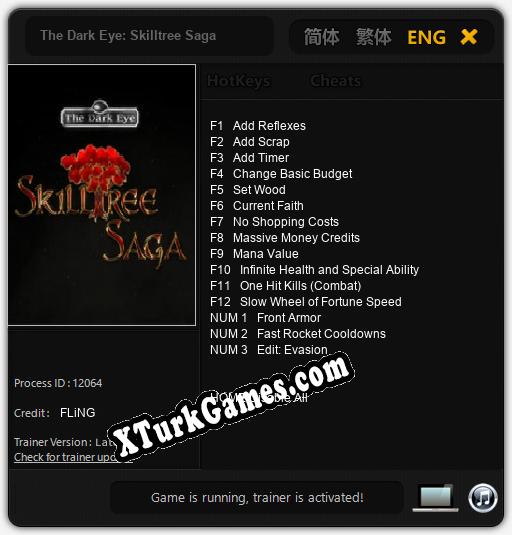 İçin Trainer’ı Çıktı The Dark Eye: Skilltree Saga [v1.0.6]