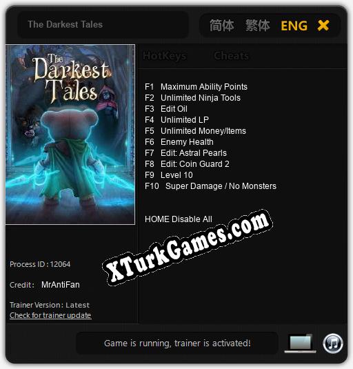 İçin Trainer’ı Çıktı The Darkest Tales [v1.0.8]