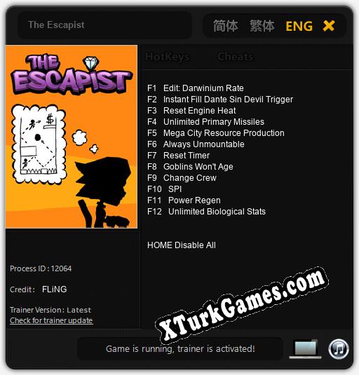The Escapist: Trainer +12 [v1.1]