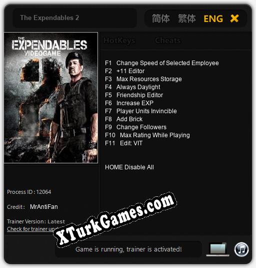 The Expendables 2: Trainer +11 [v1.5]