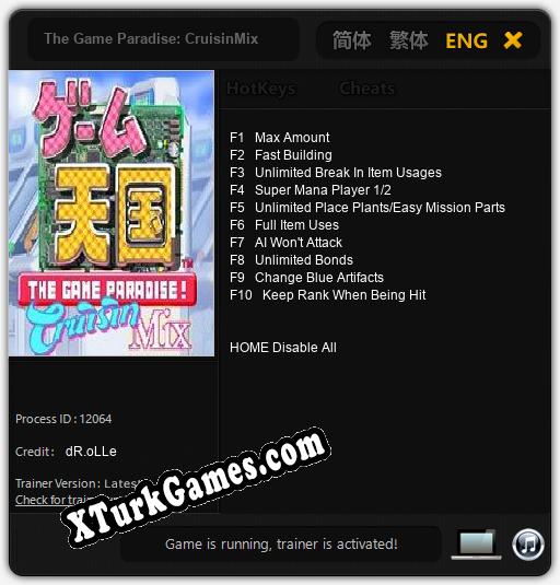 The Game Paradise: CruisinMix: Trainer’ı (V1.0.18)