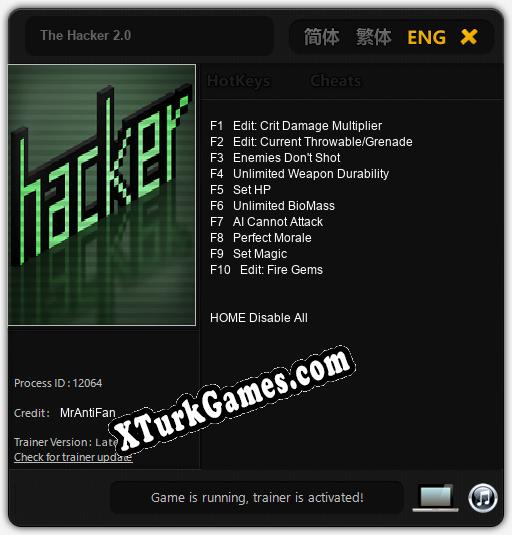 The Hacker 2.0: Cheats, Trainer +10 [MrAntiFan]