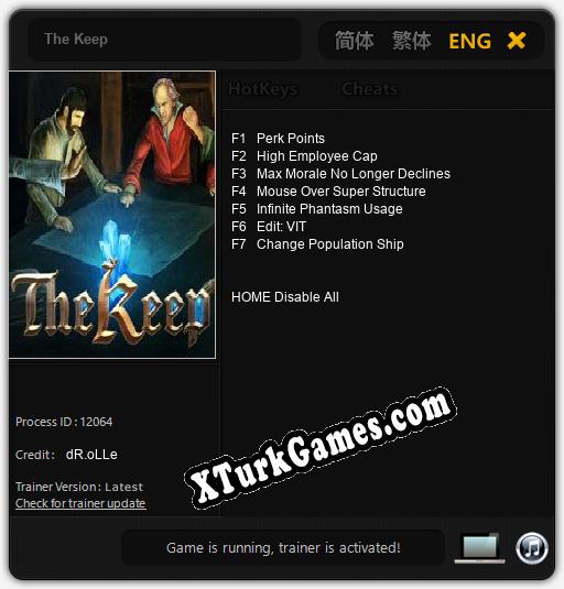 İçin Trainer’ı Çıktı The Keep [v1.0.7]