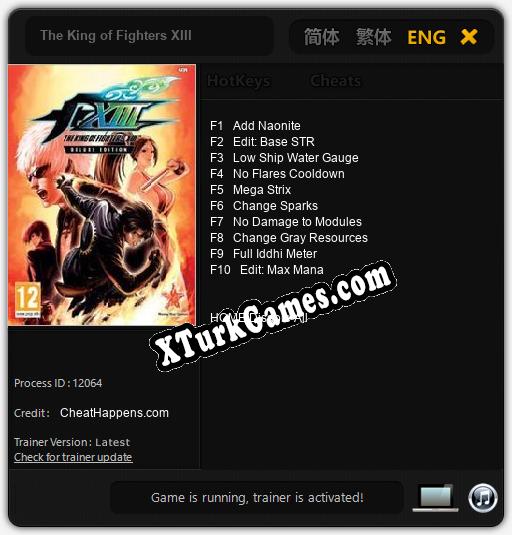 İçin Trainer’ı Çıktı The King of Fighters XIII [v1.0.7]