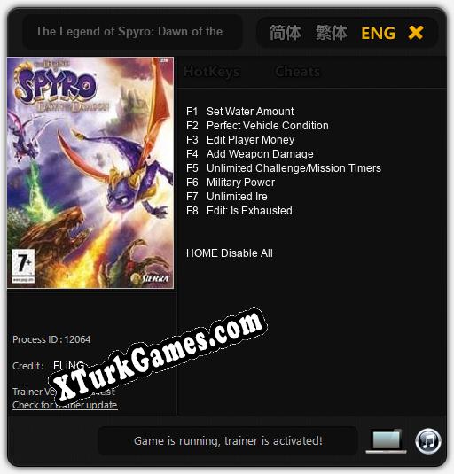 The Legend of Spyro: Dawn of the Dragon: Trainer +8 [v1.2]