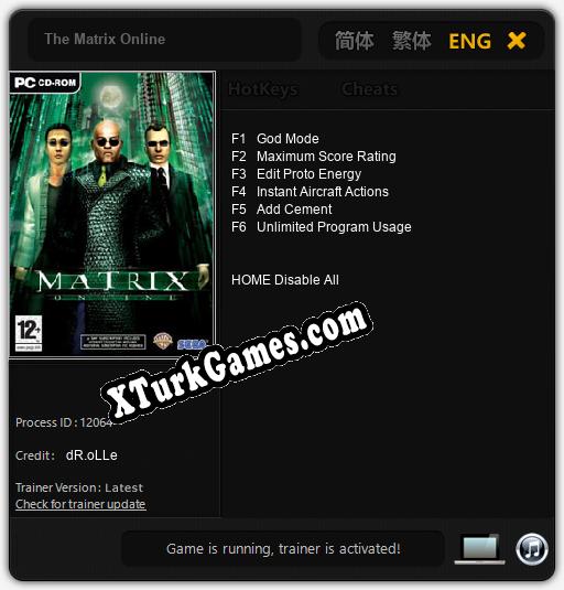 The Matrix Online: Trainer’ı (V1.0.13)