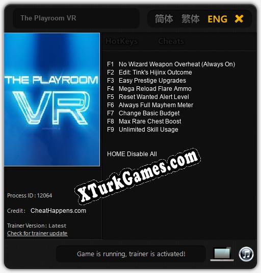 The Playroom VR: Trainer’ı (V1.0.20)