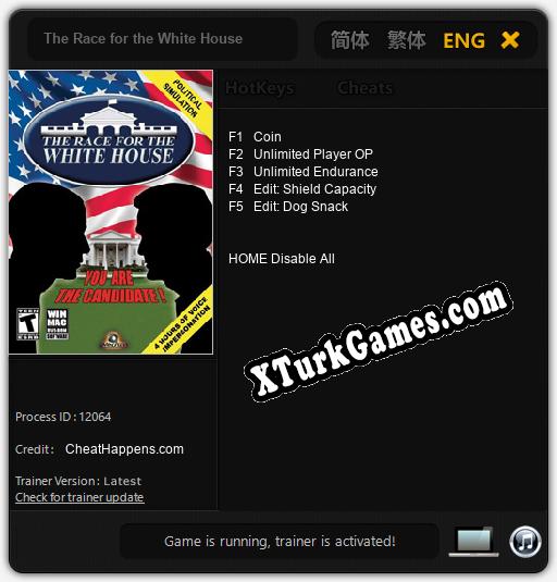 The Race for the White House: Cheats, Trainer +5 [CheatHappens.com]