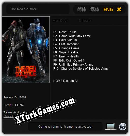 İçin Trainer’ı Çıktı The Red Solstice [v1.0.4]