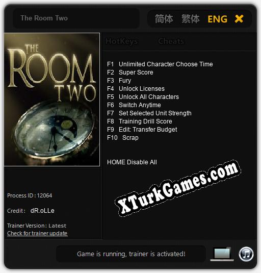 İçin Trainer’ı Çıktı The Room Two [v1.0.6]
