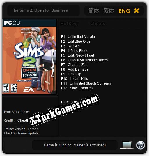 The Sims 2: Open for Business: Trainer +12 [v1.1]