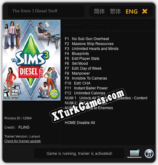 The Sims 3 Diesel Stuff: Trainer’ı (V1.0.73)