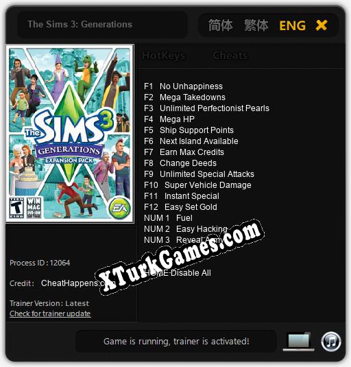The Sims 3: Generations: Trainer +15 [v1.2]