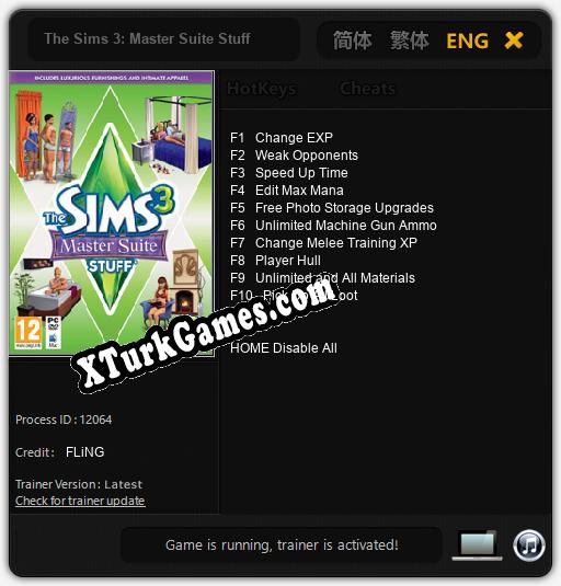 The Sims 3: Master Suite Stuff: Trainer’ı (V1.0.84)