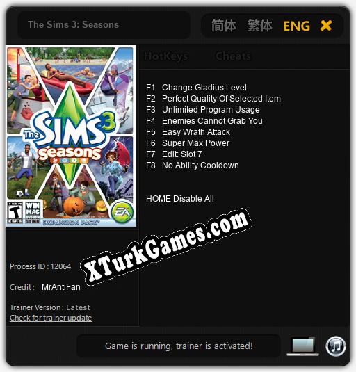 The Sims 3: Seasons: Trainer’ı (V1.0.42)