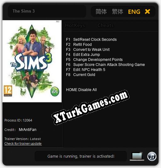 The Sims 3: Trainer +8 [v1.6]