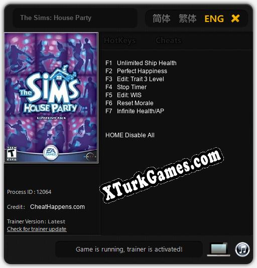 The Sims: House Party: Cheats, Trainer +7 [CheatHappens.com]